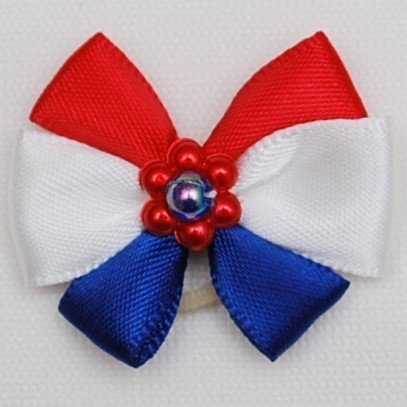 Red, White and Blue Dog Bow