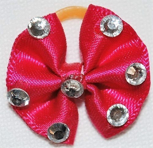 Dog Bows, Dog bows: Dog Bow - Red Rhinestone