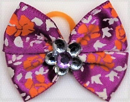 Flower Bead Dog Bows