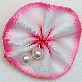 Flower Dog bow with pearls
