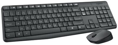 Logitech MK235 Wireless Keyboard and Mouse Combo for Windows, 2.4 GHz Wireless Unifying USB Receiver, 15 FN Keys, Long Battery Life, Compatible with PC, Laptop