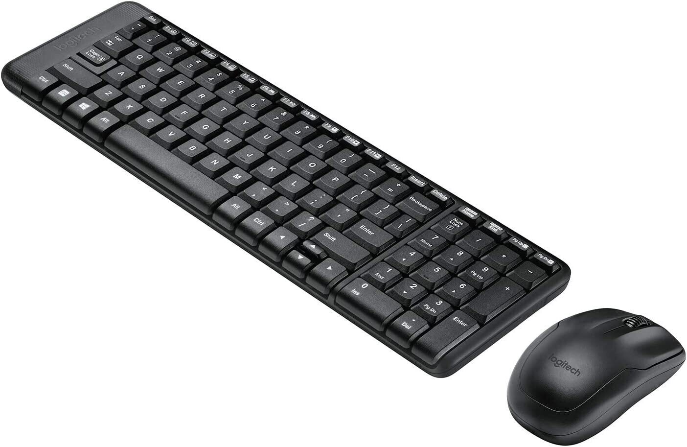 Logitech MK220 Compact Wireless Keyboard and Mouse Combo for Windows, 2.4  GHz Wireless with Unifying USB-Receiver, 24 Month Battery, Compatible with  PC, Laptop - Black
