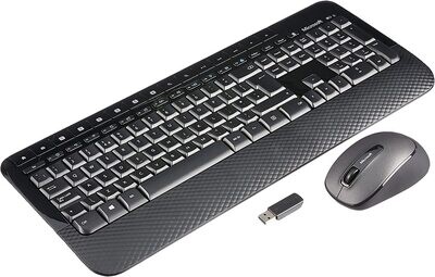 Microsoft Wireless Desktop 2000, Black - Wireless Keyboard and Mouse Combo with Comfortable Palm Rest