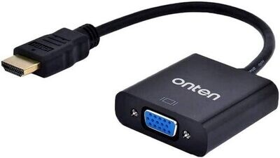 Onten HDMI to VGA Adapter With 3.5mm Audio Jack OTN-5169 (Black)