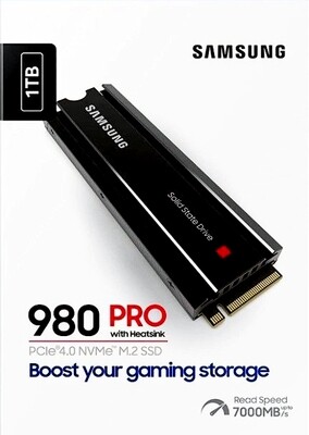 Samsung 980 PRO 1TB Up to 7,000 MB/s PCIe 4.0 NVMe M.2 (2280) Internal Solid State Drive (SSD)