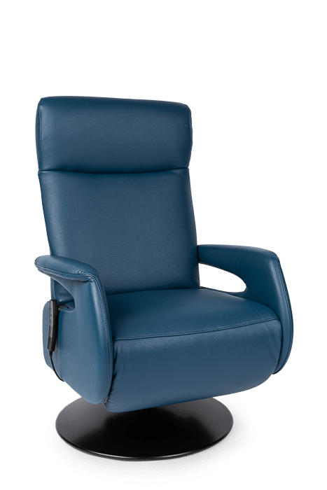 Relaxsessel mit elektrischer Aufstehhilfe und Liegekomfort in Pazifikblau