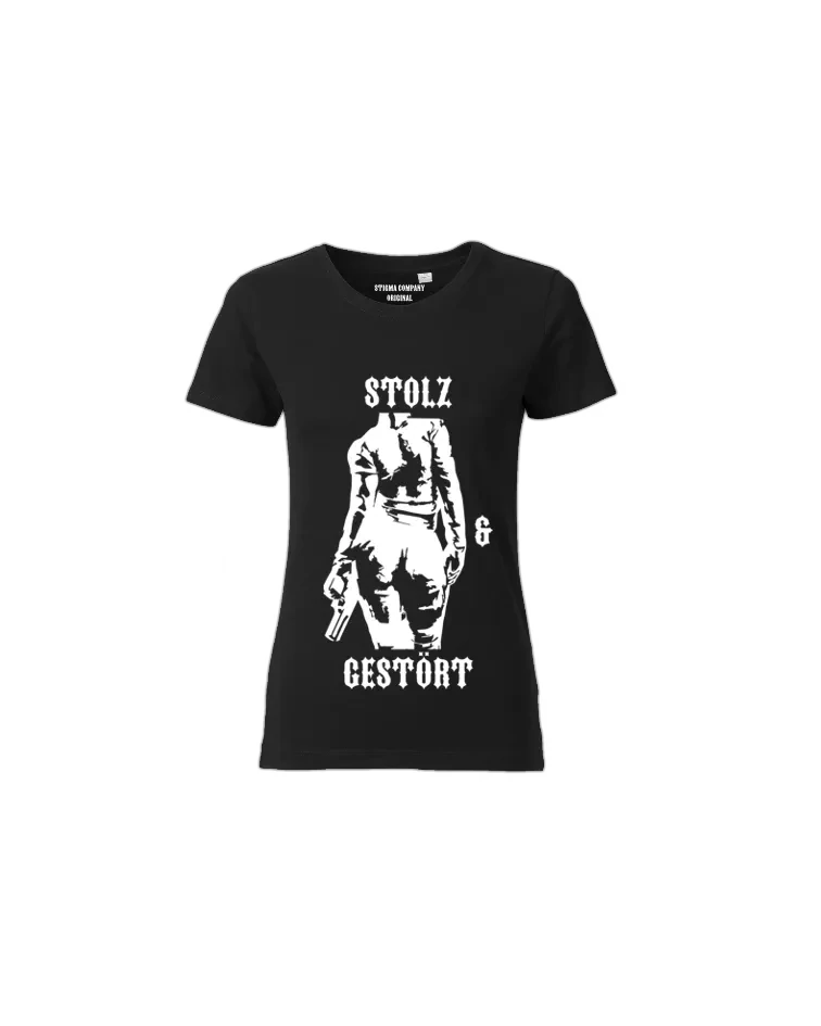 Stolz & gestört T-Shirt, Farbe: Schwarz - Weiß, Größe: L