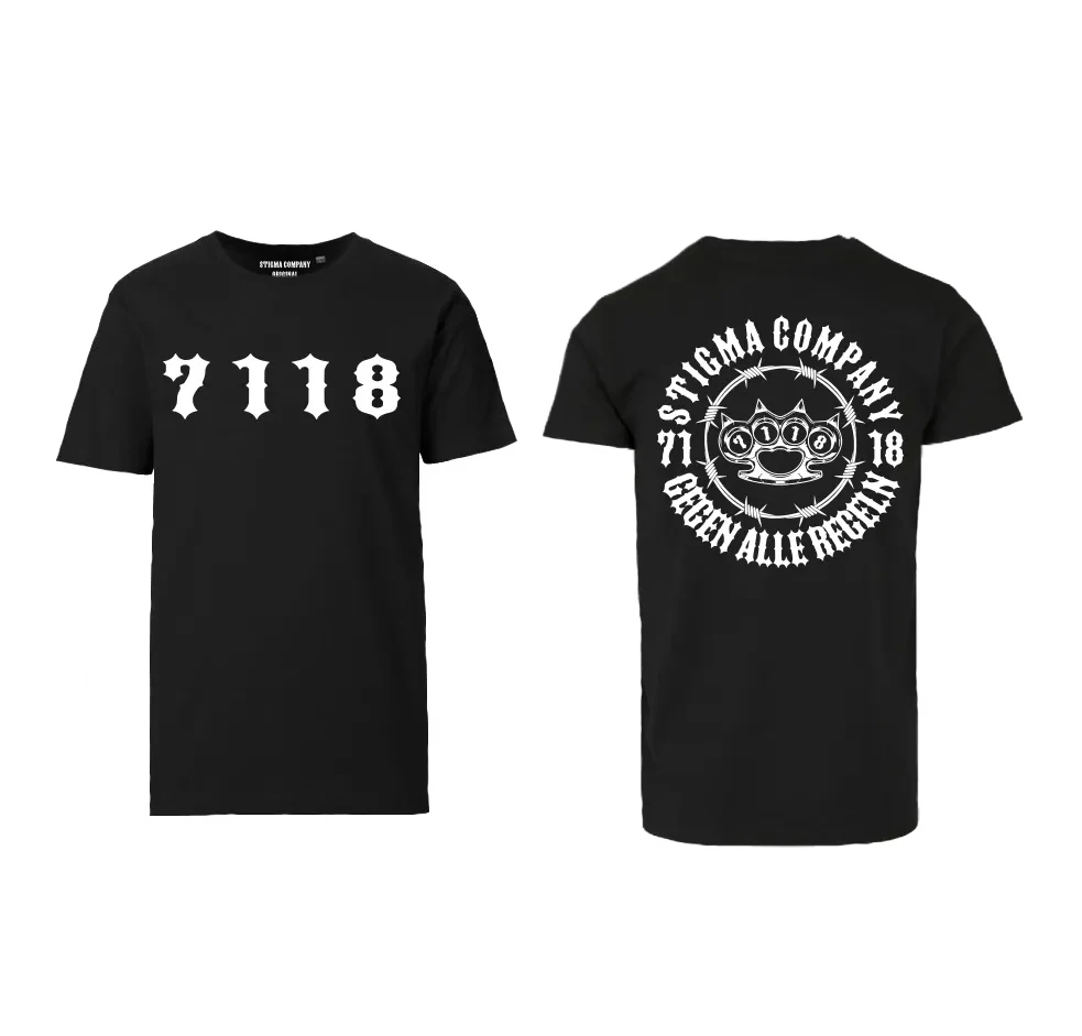 7118 T-Shirt, Farbe: Schwarz - Weiß, Größe: XL