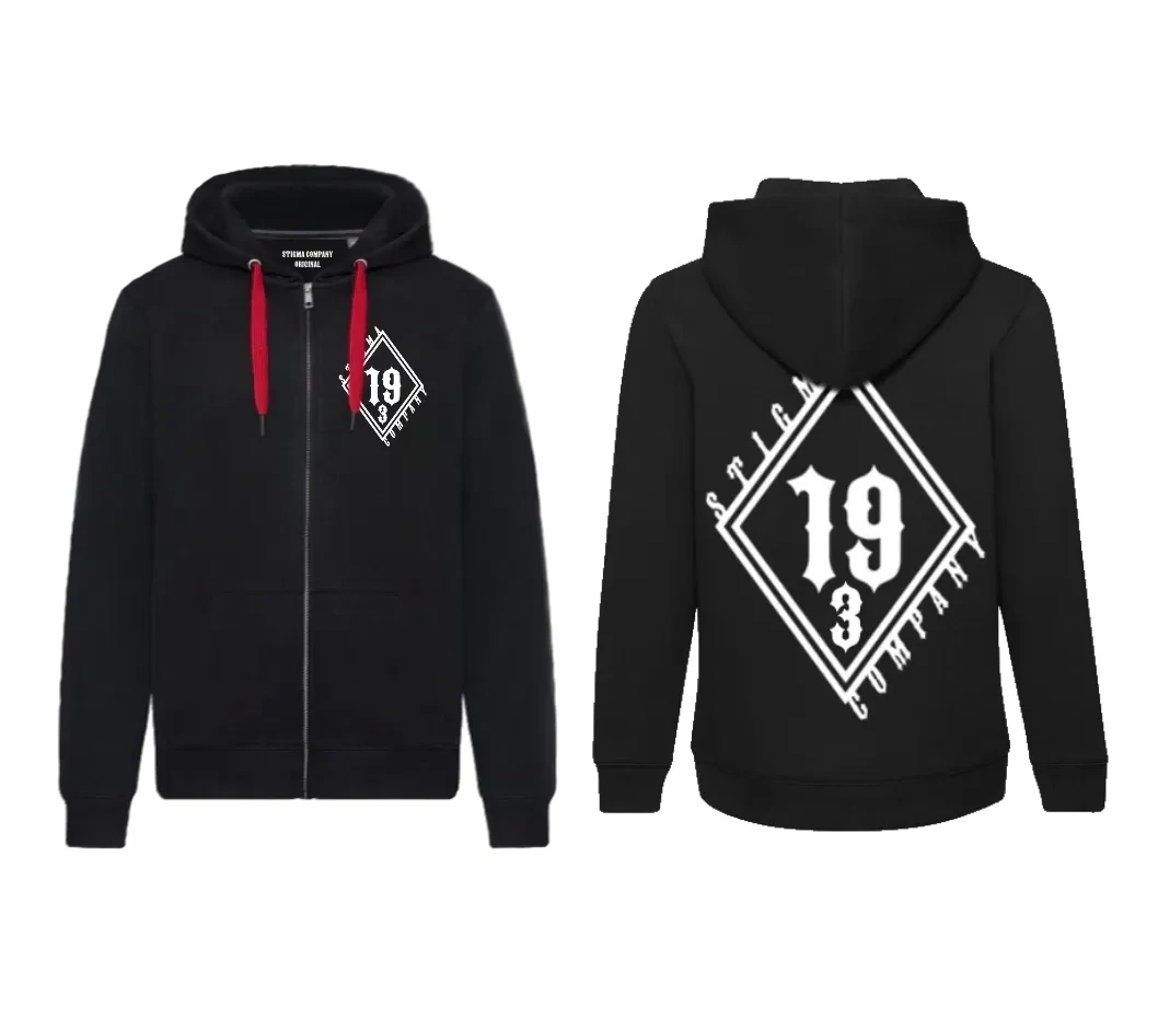 Raute 193 Zip Hoodie, Farbe: Schwarz - Weiß, Größe: XL