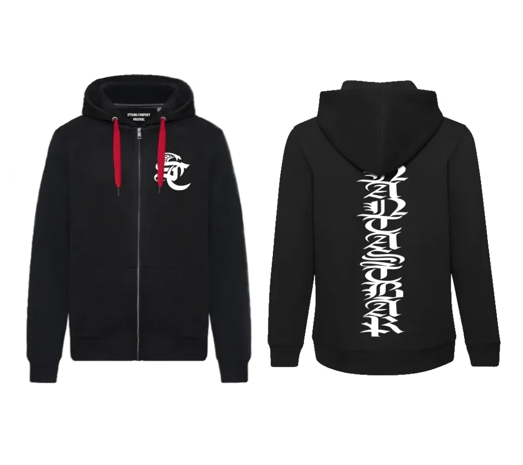 Unantastbar Zip Hoodie, Farbe: Schwarz - Weiß, Größe: XL