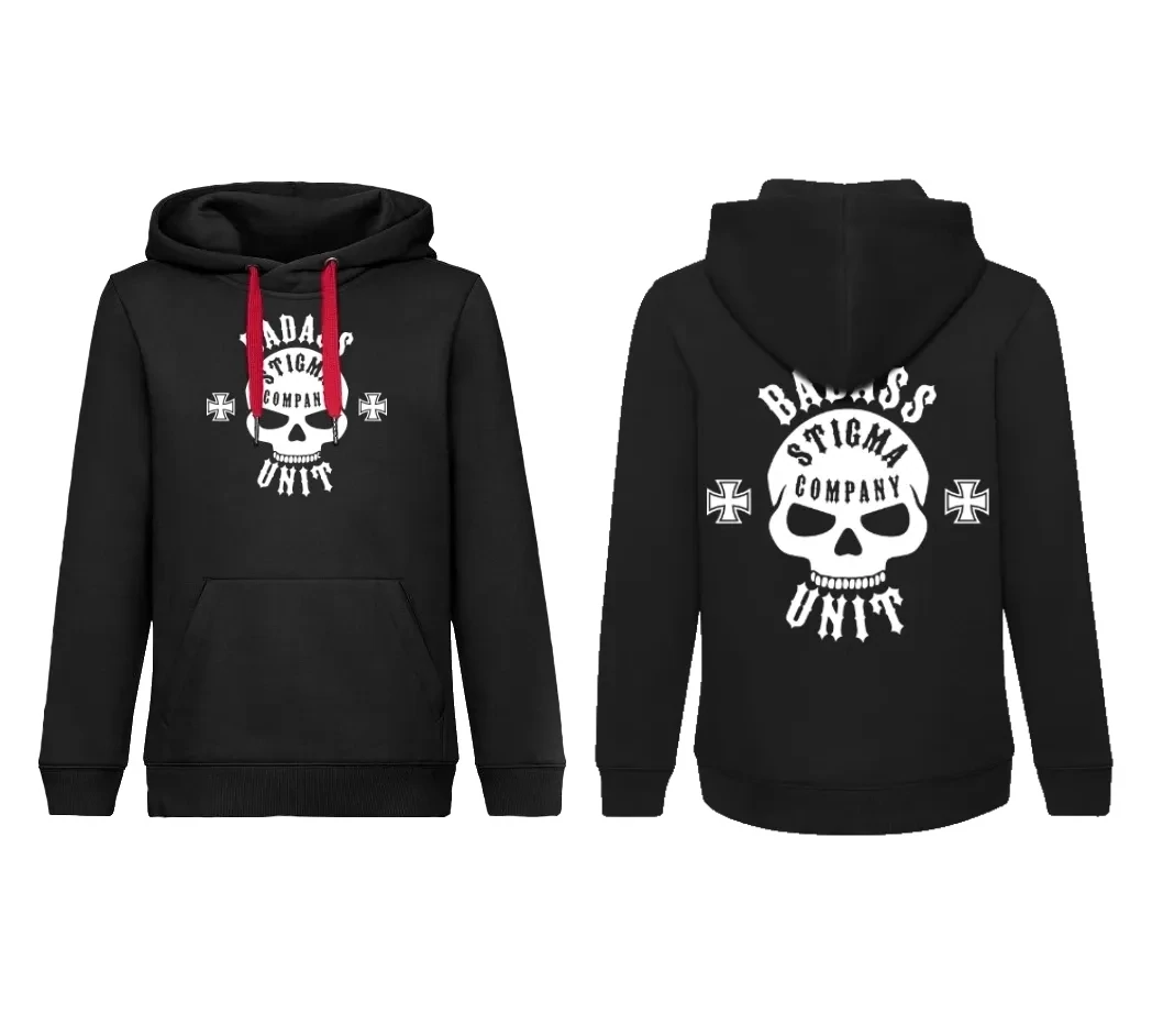 Badass Unit Hoodie, Farbe: Schwarz - Weiß, Größe: XL