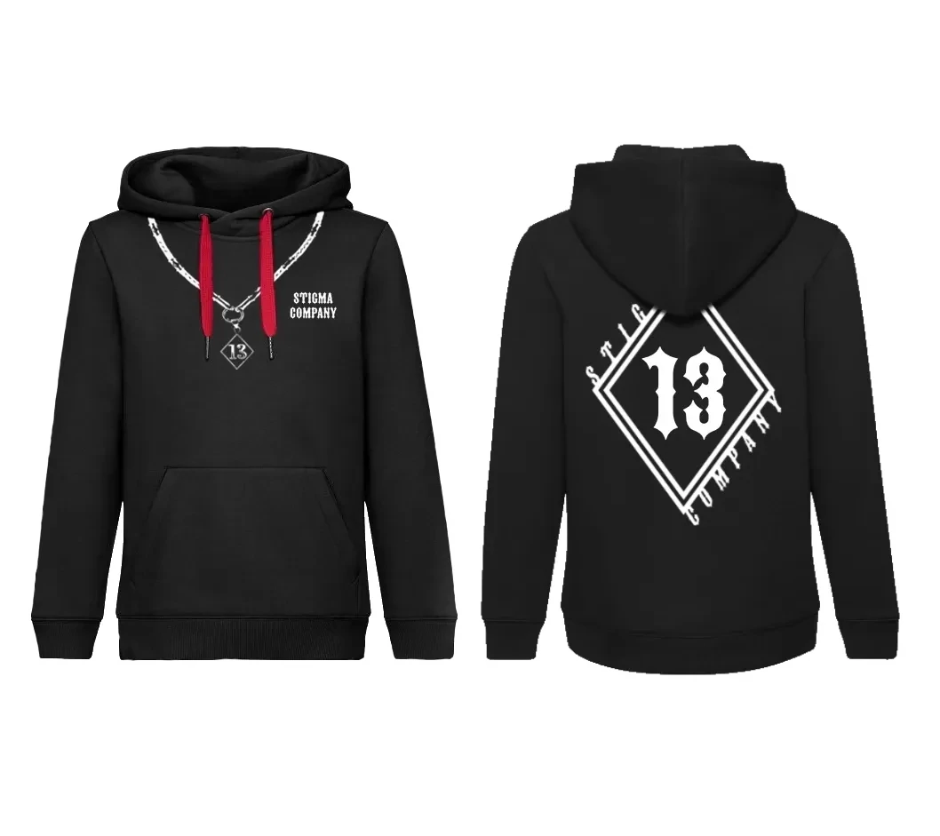 Raute 13 Hoodie, Farbe: Schwarz - Weiß, Größe: XL