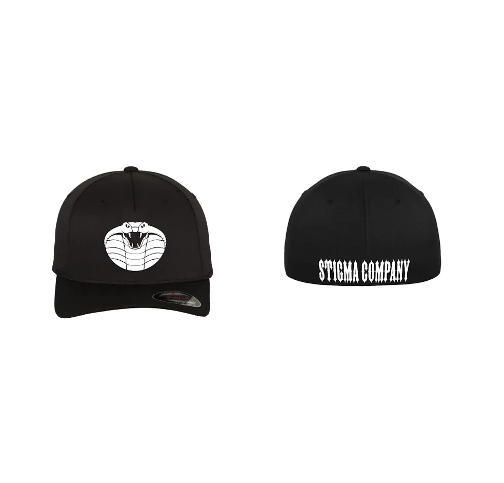 Flexfit Stigma Company Cap, Farbe: Schwarz - Weiß, Größe: S/M