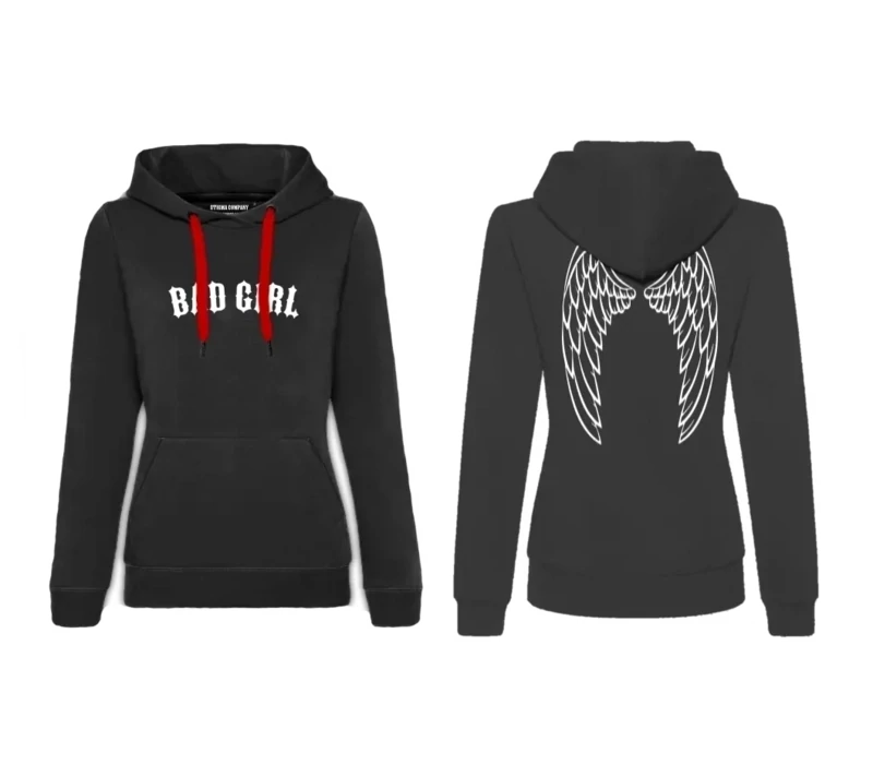 Bad Girl Hoodie, Farbe: Schwarz - Weiß, Größe: L