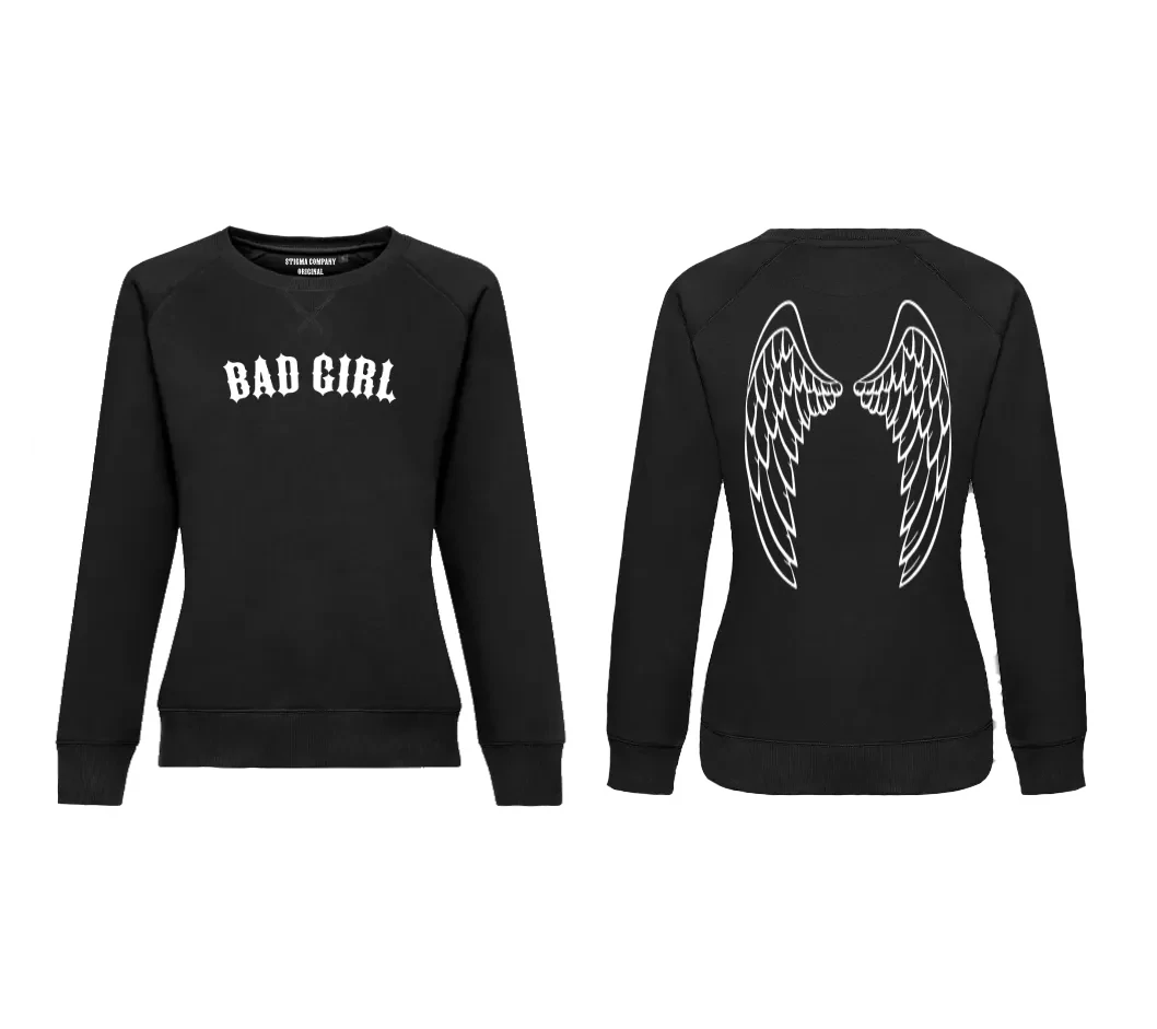 Bad Girl Sweatshirt, Farbe: Schwarz - Weiß, Größe: L