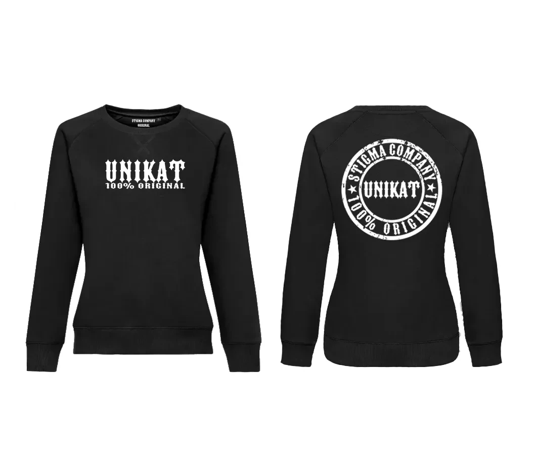 Unikat Sweatshirt, Farbe: Schwarz - Weiß, Größe: L