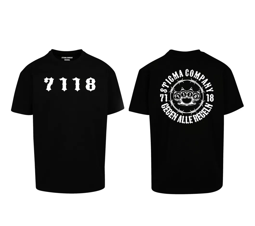 7118 Premium T-Shirt, Farbe: Schwarz - Weiß, Größe: XL