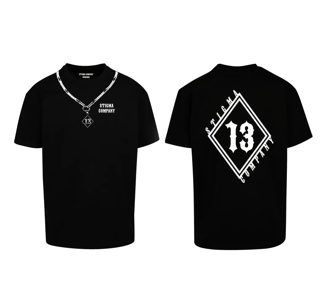 Raute 13 Premium T-Shirt, Farbe: Schwarz - Weiß, Größe: XL