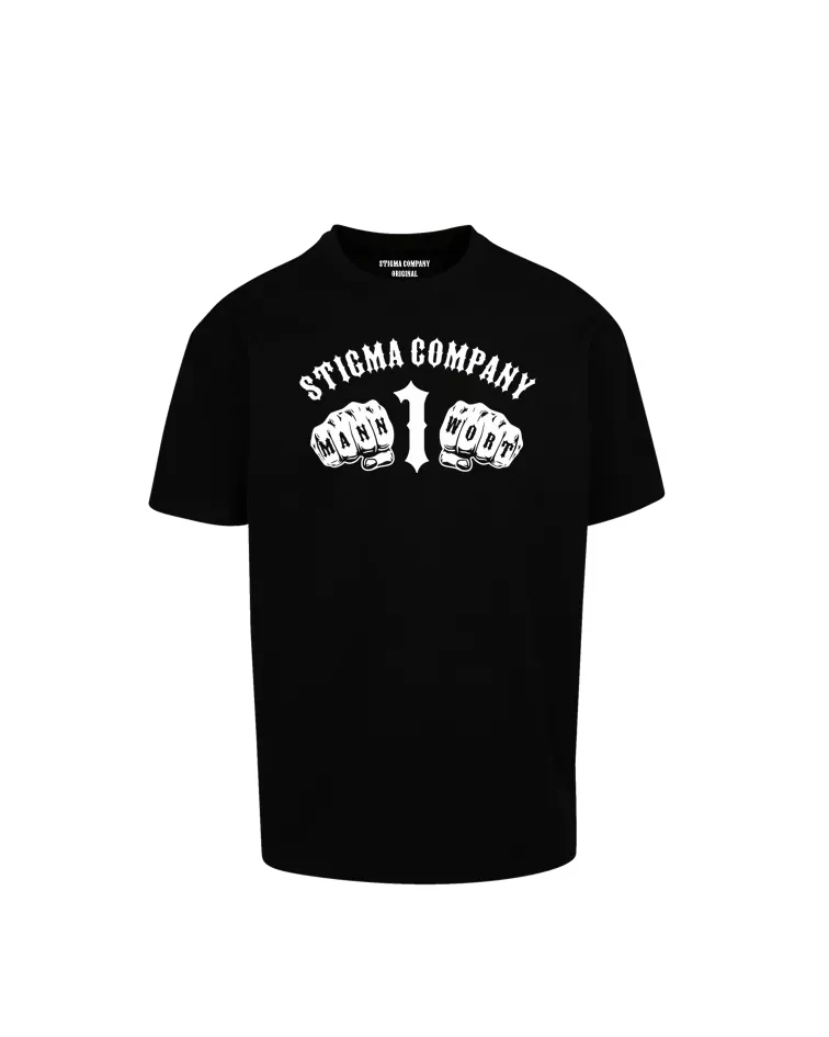 Ein Mann ein Wort Premium T-Shirt, Farbe: Schwarz - Weiß, Größe: XL
