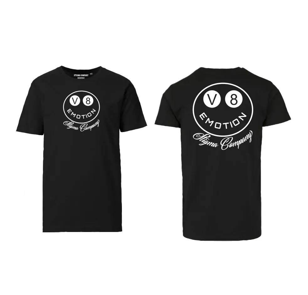 V8 Emotion T-Shirt, Farbe: Schwarz - Weiß, Größe: XL