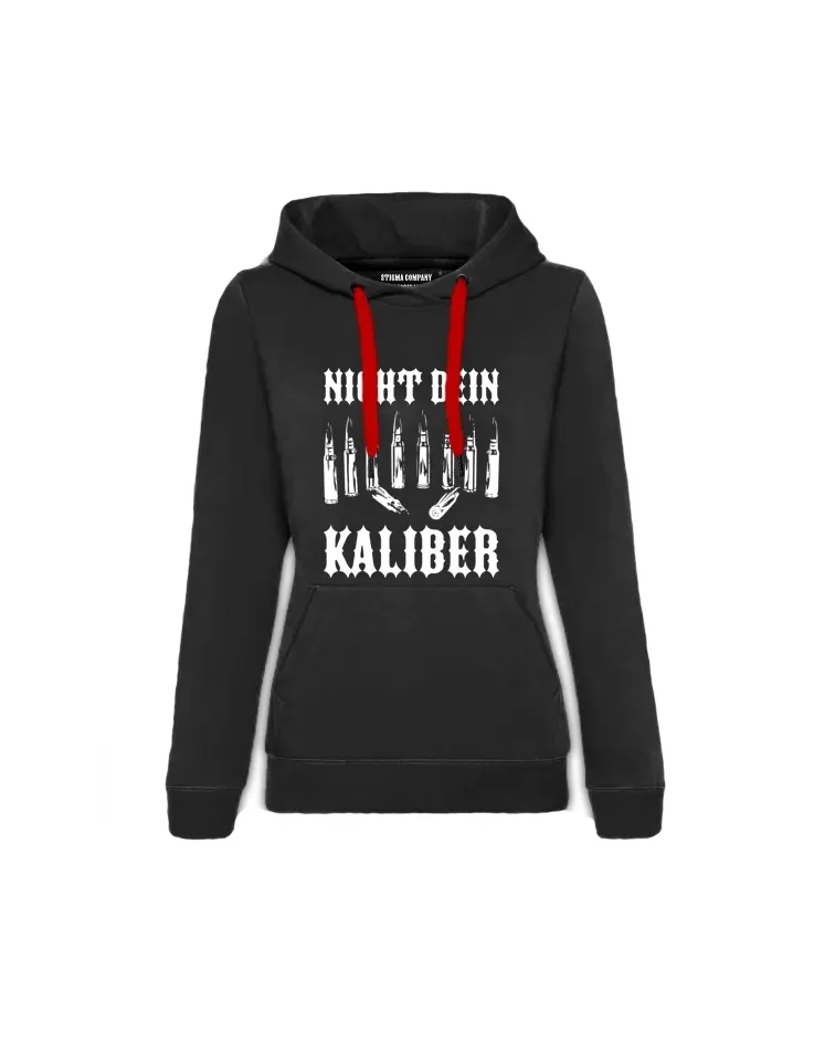 Nicht dein Kaliber Hoodie, Farbe: Schwarz - Weiß, Größe: L