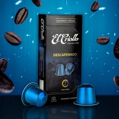 Café en cápsulas de aluminio compatibles con Nespresso® Descafeinado El Criollo