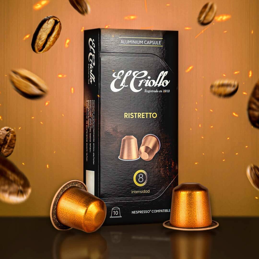 Café en cápsulas de aluminio compatibles con Nespresso® Ristretto El Criollo