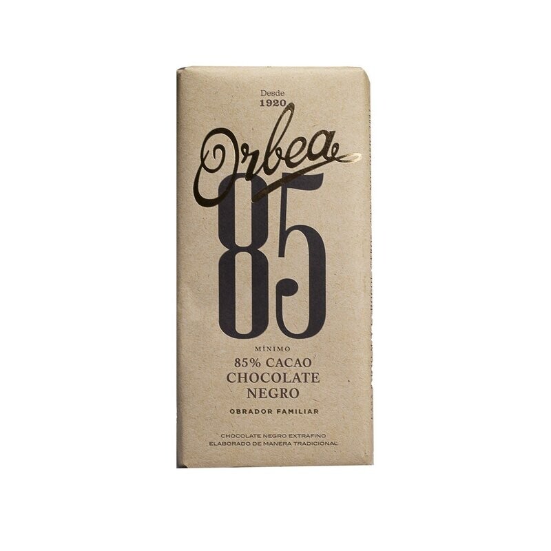 Chocolate Artesano Negro 85% Cacao 125g Orbea