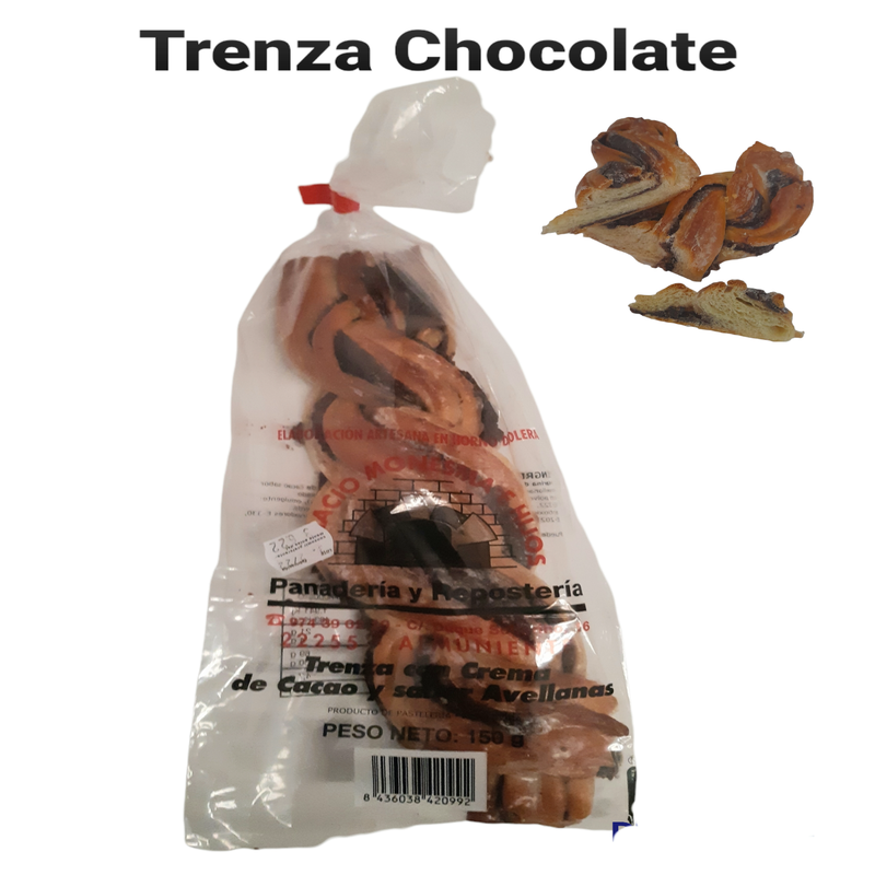 Trenza con Crema de Cacao y Sabor Avellanas 150gr Monesma