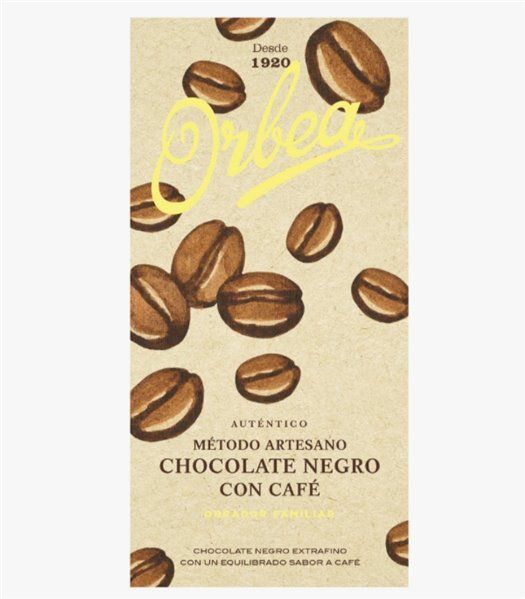 Chocolate Artesano Negro con Café 125g Orbea Chocolate Artesano Negro con Café 125g Orbea