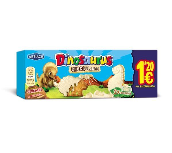 Dinosaurus Chocolate Blanco 88GR. 1.40€ Artiach