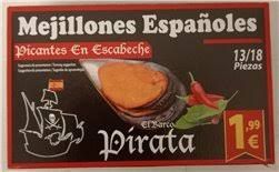 Mejillón Picante en Escabeche lata Ol-120 Barco Pirata
