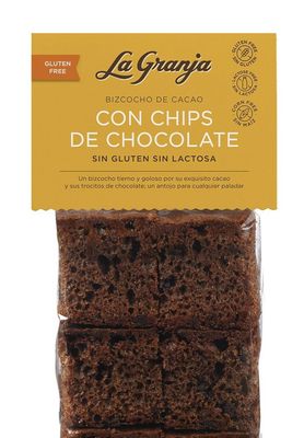 CAJA 6 bolsas La Granja Bizcocho Cacao Sin Gluten y Sin lactosa