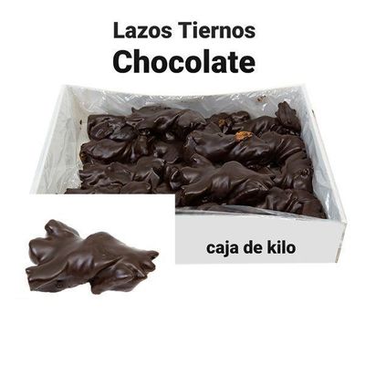 Lazos tiernos bañados en chocolate caja de 1 kilo