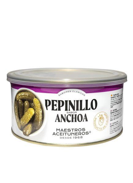 Pandereta Pepinillo en aceite sabor anchoa 1150 Maestros Aceituneros