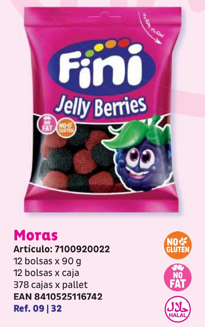 Fini Moras gominola caja de 12 bolsas de 90g Fini Moras gominola caja de 12 bolsas de 90g
