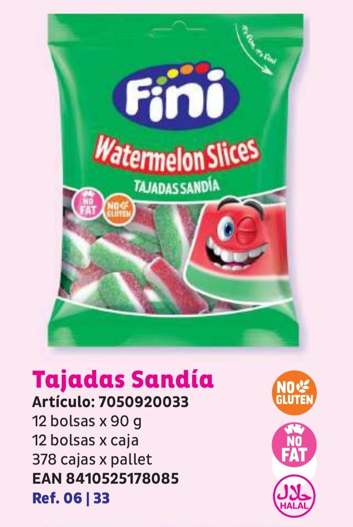 Fini Tajada sandía gominola caja de 12 bolsas de 90g
