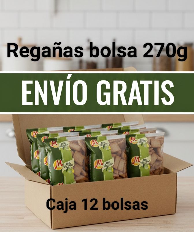 12 bolsas Regañas de Pan con Sésamo 270g Monti 12 bolsas Regañas de Pan con Sésamo 270g Monti