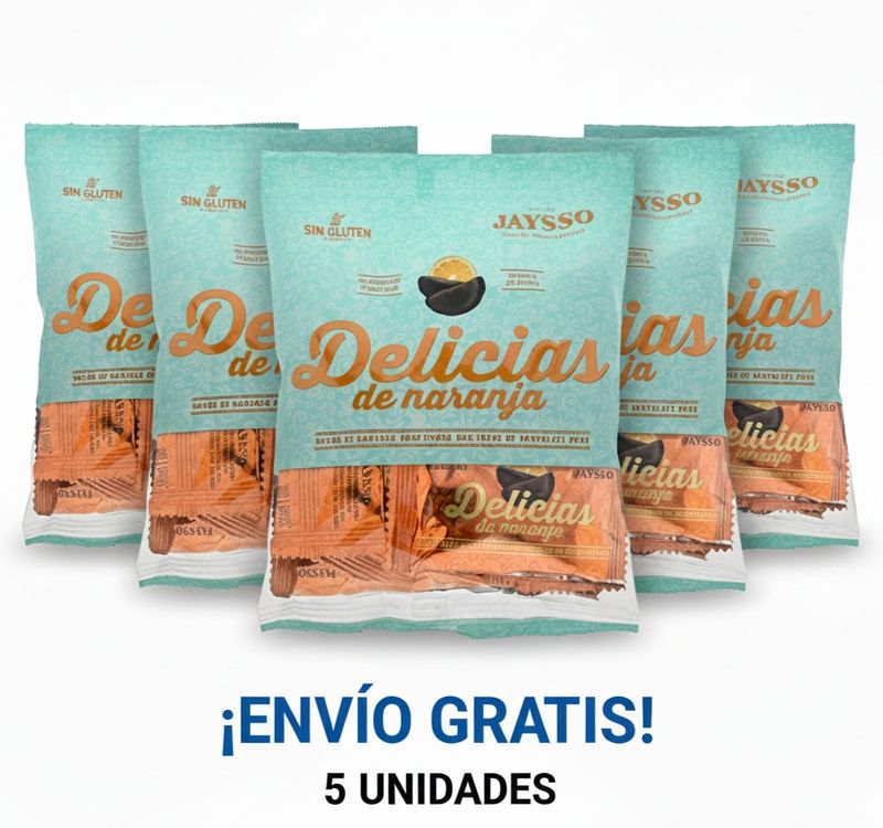 5 Bolsas de 200 gr de Delicias de Naranja Jaysso