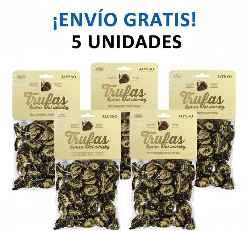 5 Bolsas de 200gr de Trufas al Whiski Jaysso