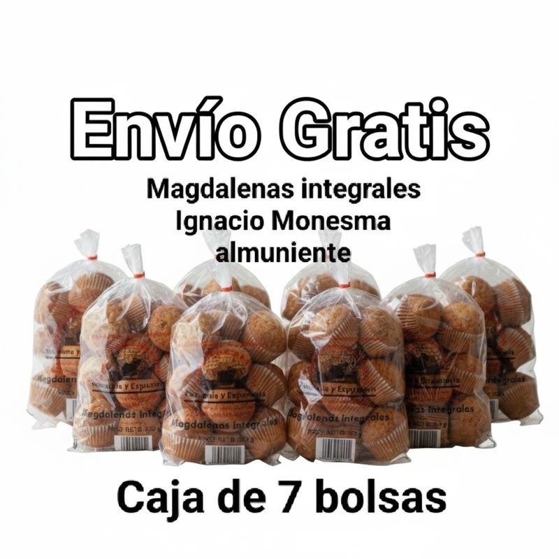 CAJA 7 bolsas Integrales Magdalenas Artesanas Bolsa de 350gr