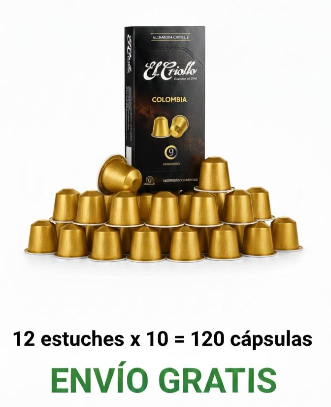 12 ESTUCHES Cápsulas de aluminio compatibles con Nespresso Colombia El Criollo 12 estuches 12 ESTUCHES Cápsulas de aluminio compatibles con Nespresso Colombia El Criollo 12 estuches