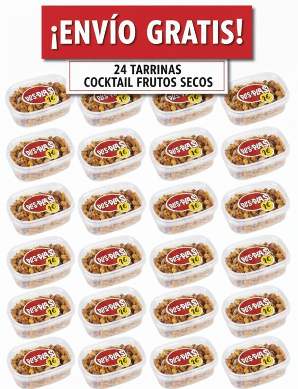 24 Tarrinas de Cocktail Frutos Secos 75g Plis Plas