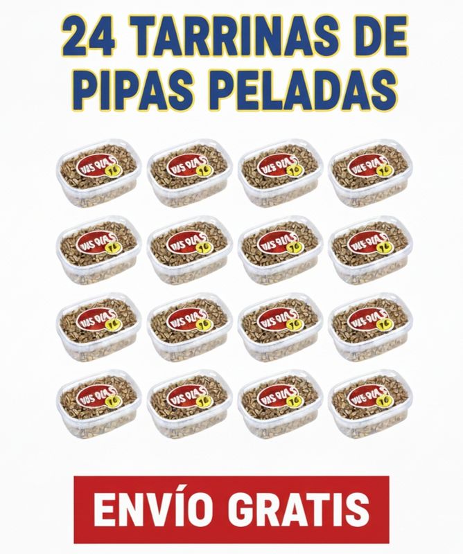24 Tarrinas de Pipa Pelada frita 100g Plis Plas