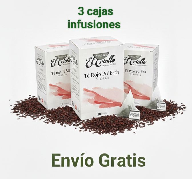 3 CAJAS de Té Rojo Pu Eeh El Criollo 20 bolsitas X CAJA