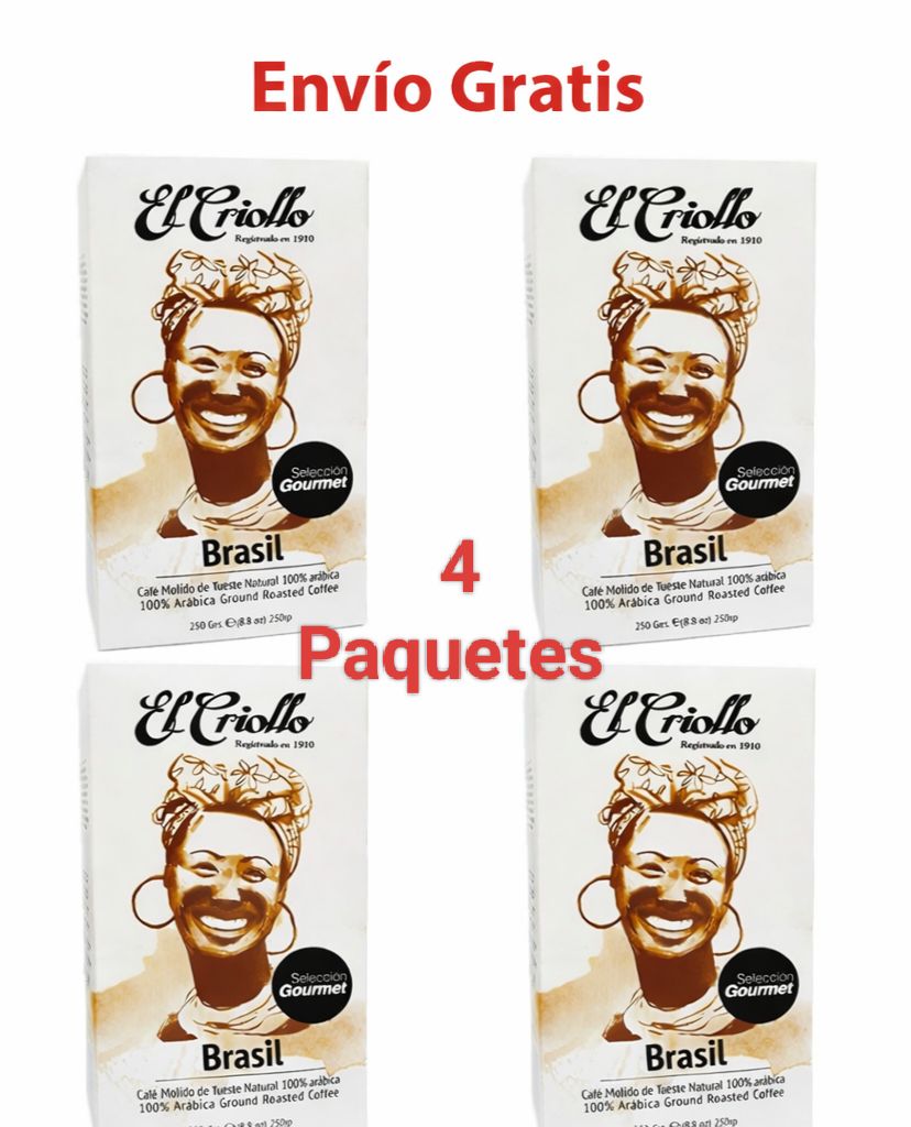 4 PAQUETES Café Molido Gourmet Brasil 250gr El Criollo 4 PAQUETES Café Molido Gourmet Brasil 250gr El Criollo