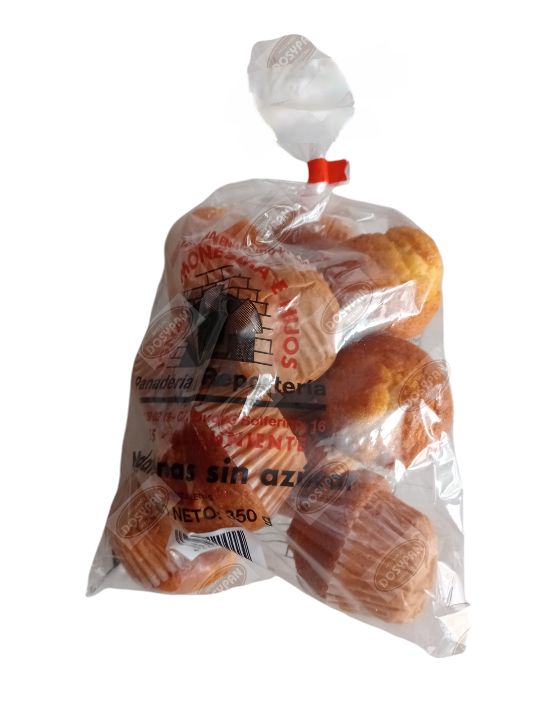 CAJA 7 BOLSAS Magdalenas SIN AZÚCAR esponjosas 350g Monesma