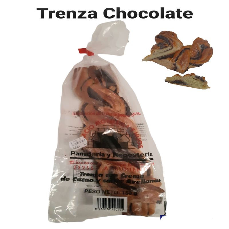 CAJA 7 Trenzas con Crema de Cacao y Sabor Avellanas 150gr Monesma