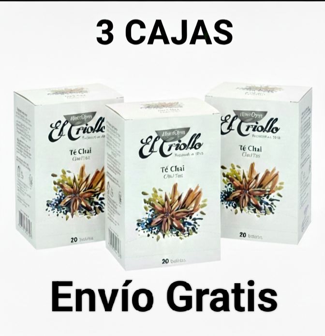 3 CAJAS de Té Chai El Criollo 20 bolsitas X CAJA