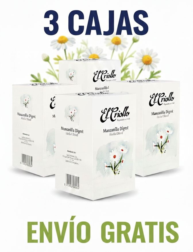 3 CAJAS Infusión Manzanilla Digest El Criollo 20 bolsitas X CAJA